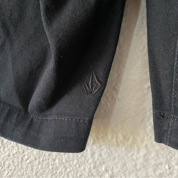 Volcom Frickin Elastic Waist Shorts Mens S Black Chino Drawstring Pockets Skater - Picture 8 of 12